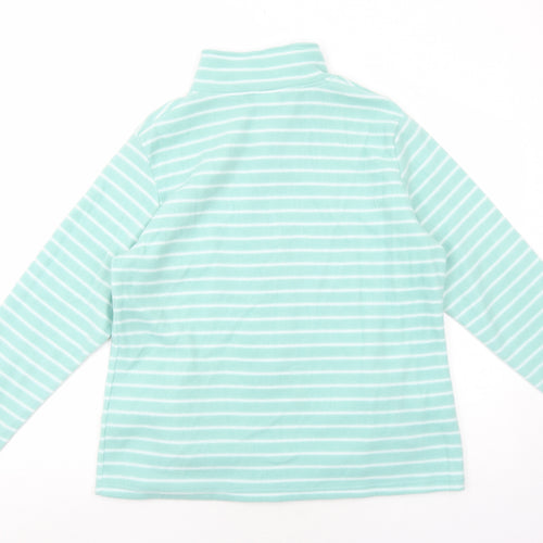 Anne De Lancay Womens Green Striped Jacket Size L Zip