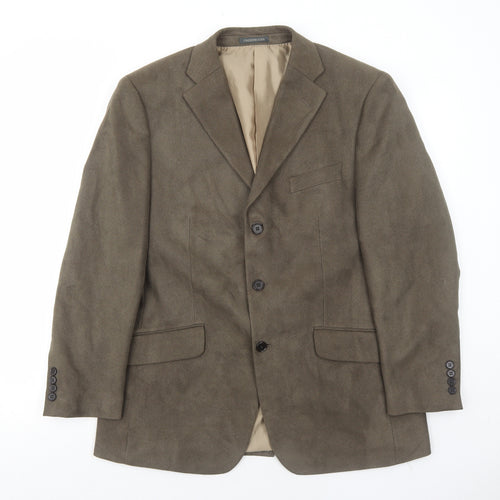 Greenwoods Mens Brown Polyester Jacket Blazer Size 40 Regular