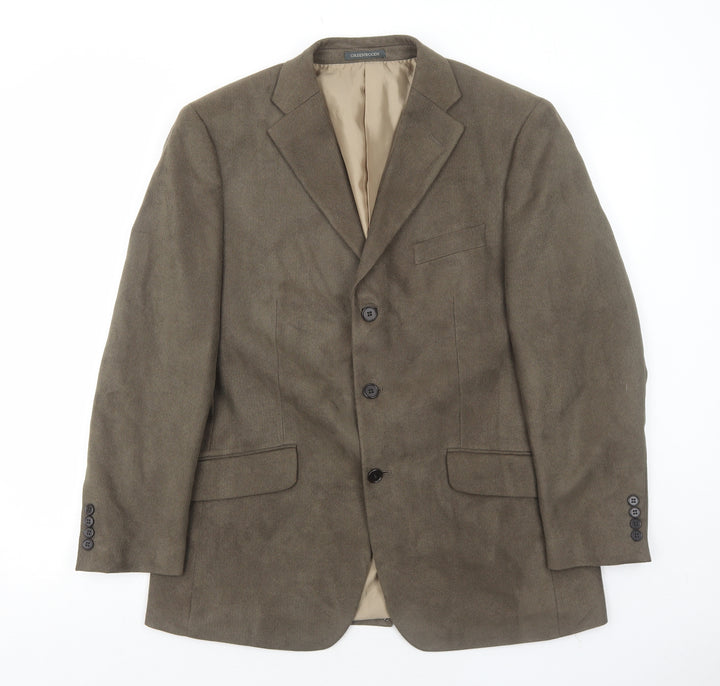 Greenwoods Mens Brown Polyester Jacket Blazer Size 40 Regular