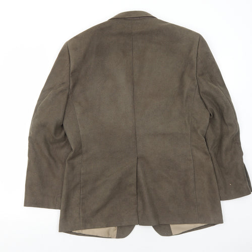 Greenwoods Mens Brown Polyester Jacket Blazer Size 40 Regular