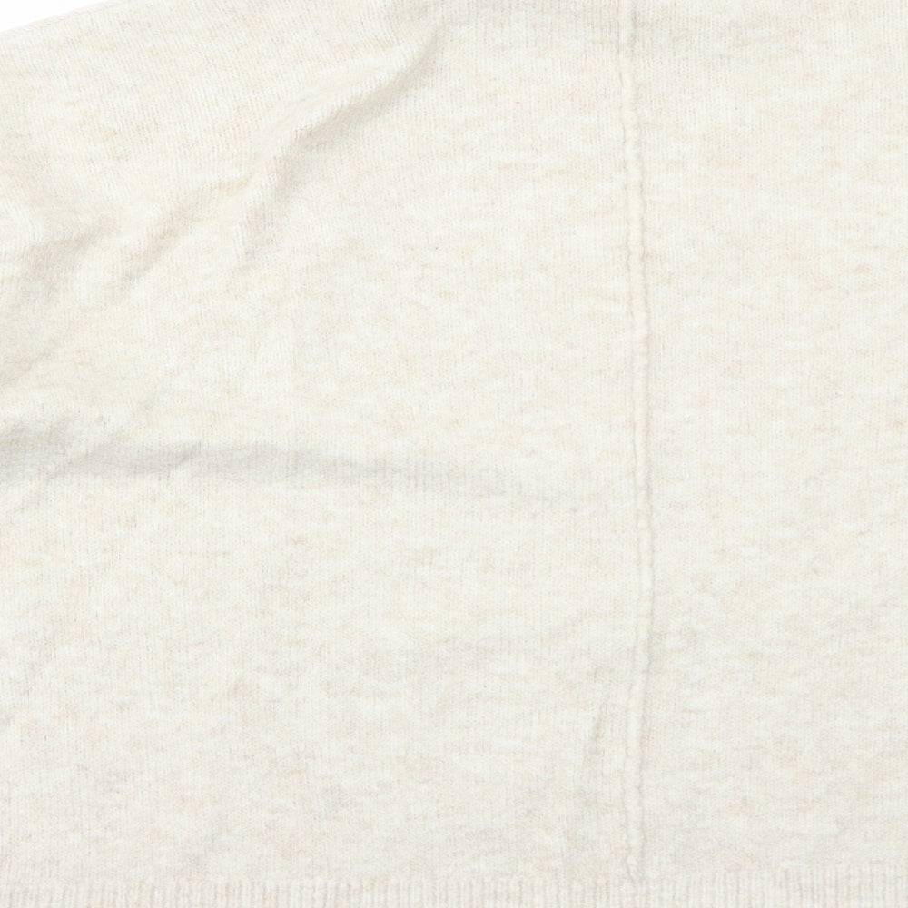 Marks and Spencer Womens Beige High Neck Acrylic Pullover Jumper Size XL