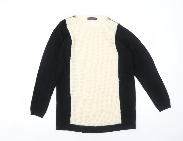 Marks and Spencer Womens Black Round Neck Acetate Pullover Jumper Size 12