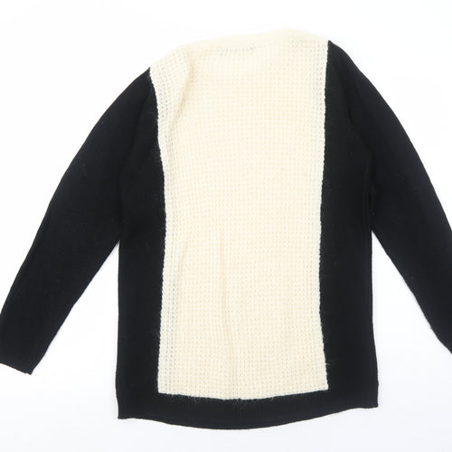 Marks and Spencer Womens Black Round Neck Acetate Pullover Jumper Size 12