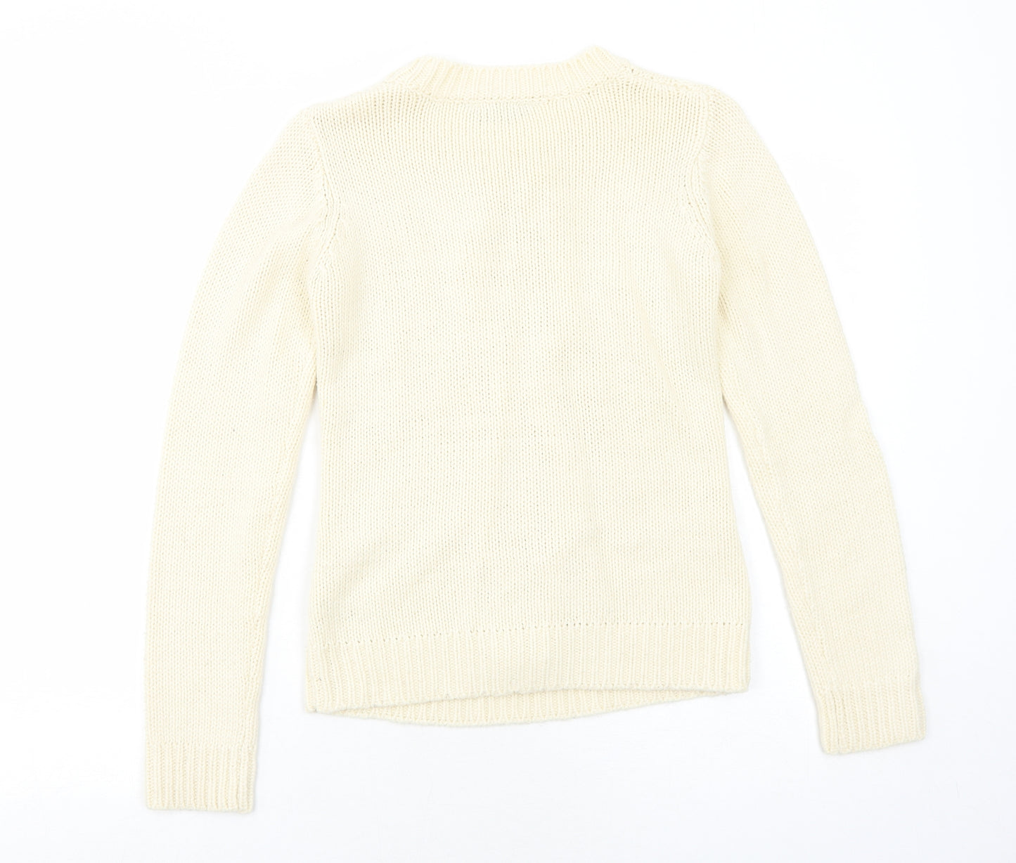 Dororthy Perkins Womens Ivory Round Neck Acrylic Pullover Jumper Size 8