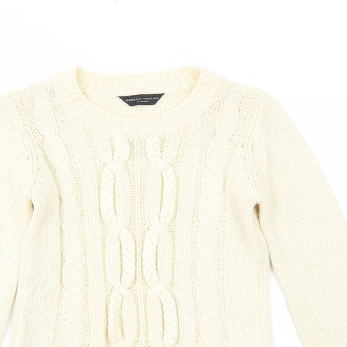 Dororthy Perkins Womens Ivory Round Neck Acrylic Pullover Jumper Size 8