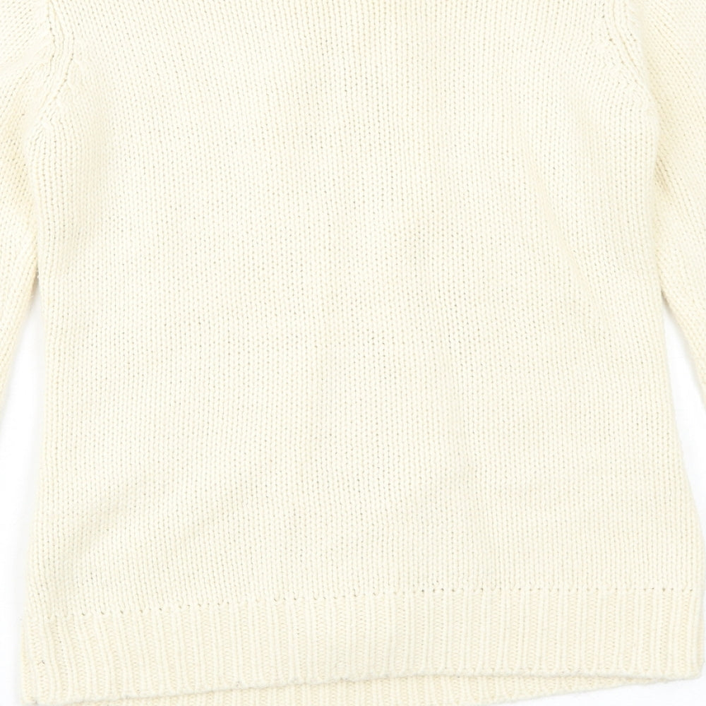 Dororthy Perkins Womens Ivory Round Neck Acrylic Pullover Jumper Size 8