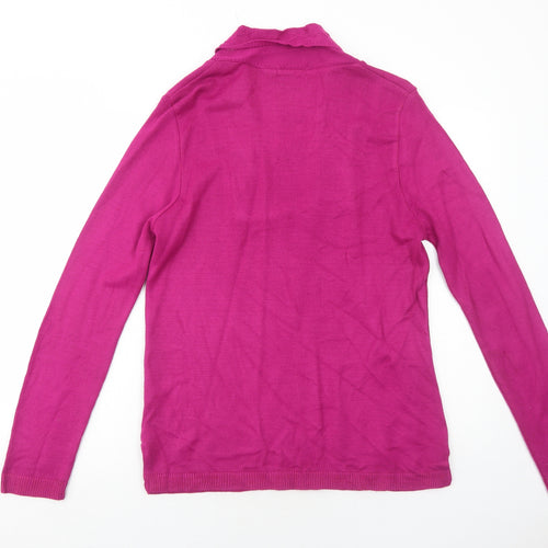 Lizzi Clarke Womens Purple Square Neck Acrylic Pullover Jumper Size XL