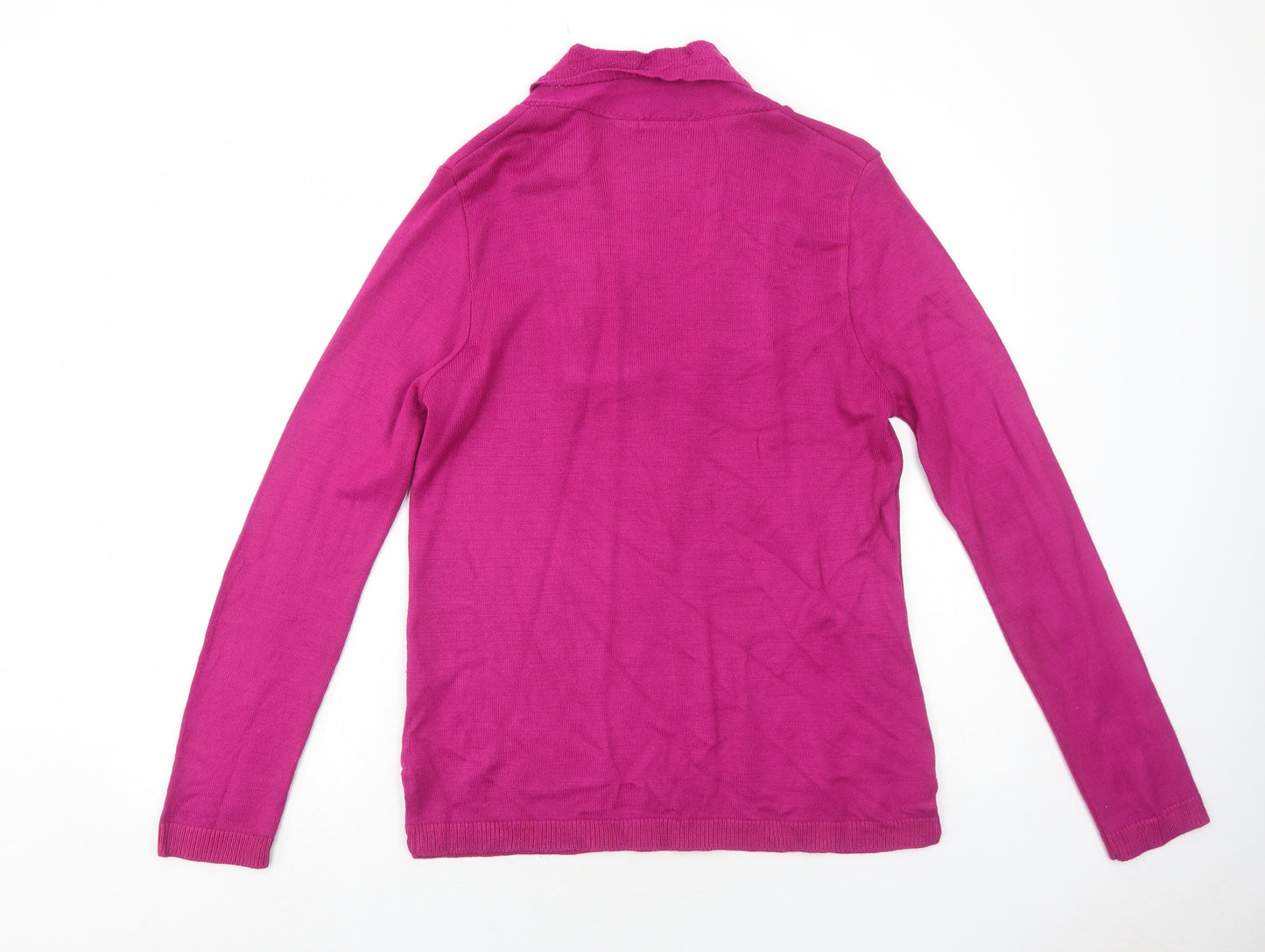 Lizzi Clarke Womens Purple Square Neck Acrylic Pullover Jumper Size XL
