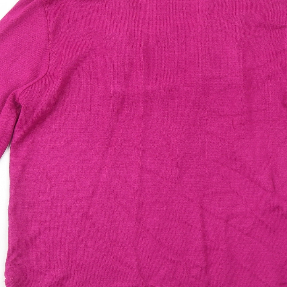 Lizzi Clarke Womens Purple Square Neck Acrylic Pullover Jumper Size XL