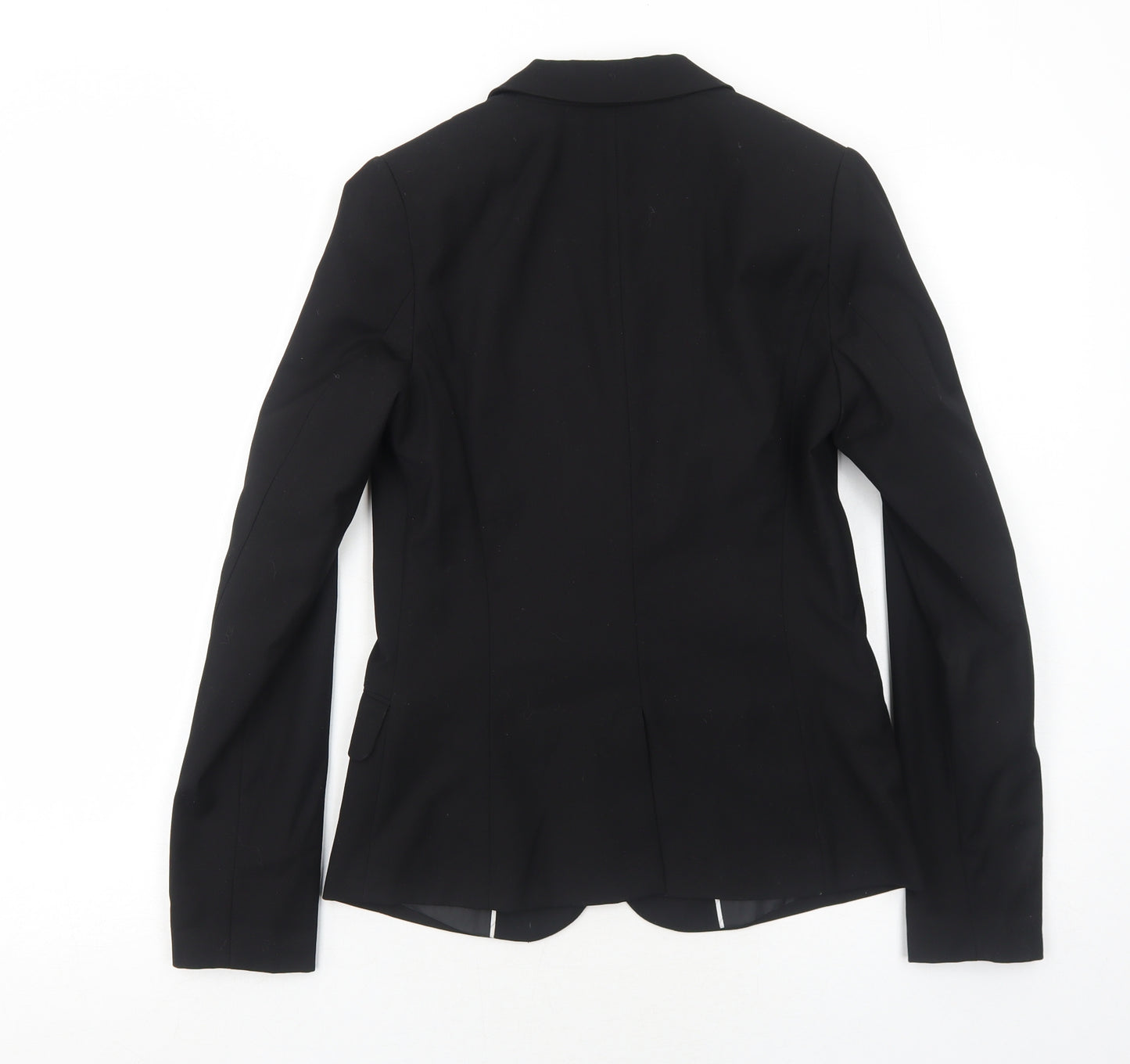 Gina Tricot Womens Black Polyester Jacket Blazer Size 6 - Five-Button Jacket Sleeve