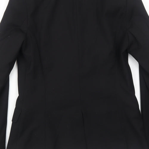 Gina Tricot Womens Black Polyester Jacket Blazer Size 6 - Five-Button Jacket Sleeve