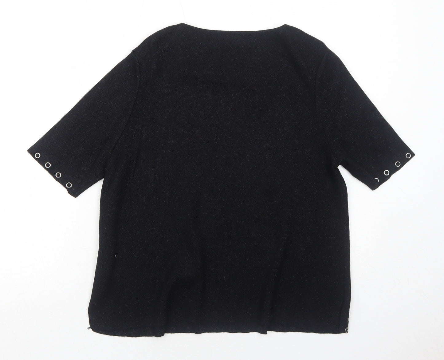 Wallis Womens Black Viscose Basic Blouse Size S Round Neck