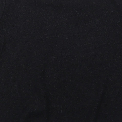 Wallis Womens Black Viscose Basic Blouse Size S Round Neck