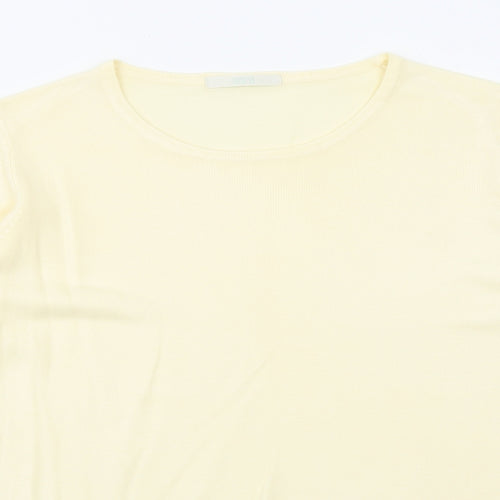 Marks and Spencer Womens Yellow Boat Neck Acrylic Pullover Jumper Size 8