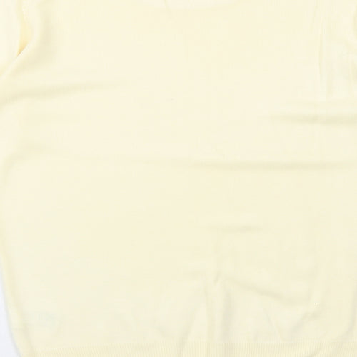 Marks and Spencer Womens Yellow Boat Neck Acrylic Pullover Jumper Size 8