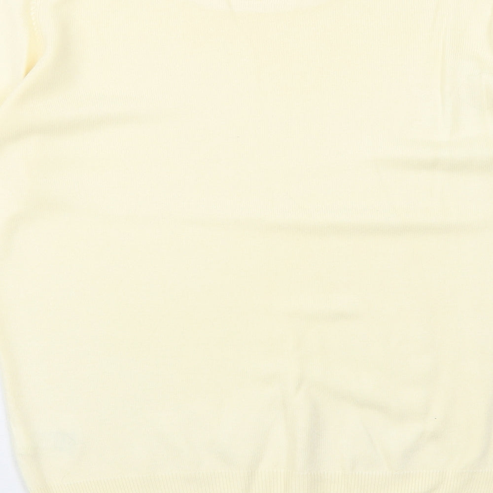 Marks and Spencer Womens Yellow Boat Neck Acrylic Pullover Jumper Size 8