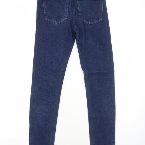 H&M Womens Blue Cotton Skinny Jeans Size 6 Regular Zip