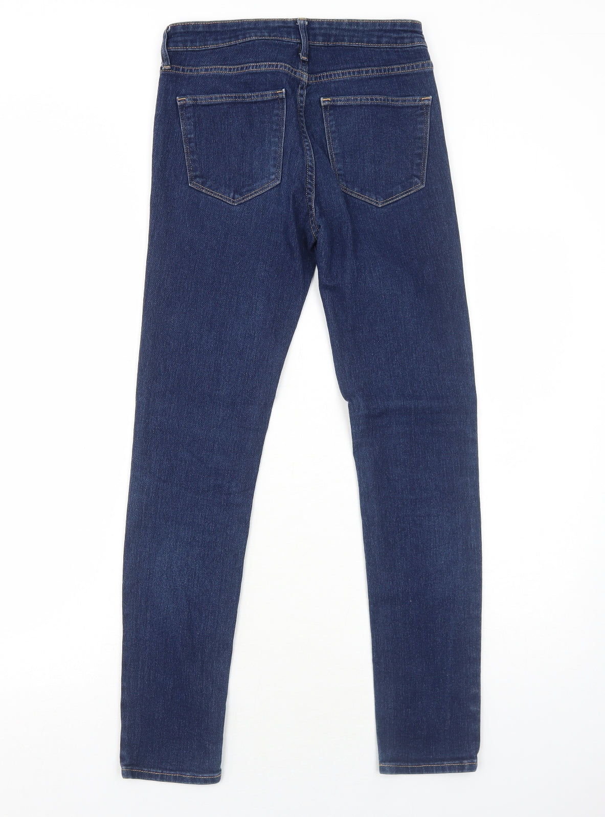 H&M Womens Blue Cotton Skinny Jeans Size 6 Regular Zip