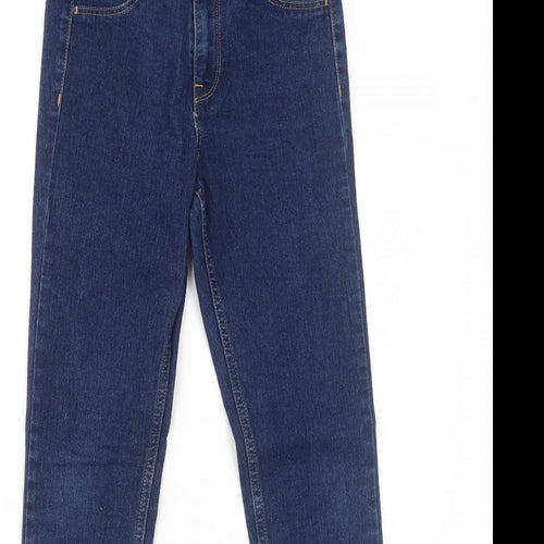 H&M Womens Blue Cotton Skinny Jeans Size 6 Regular Zip