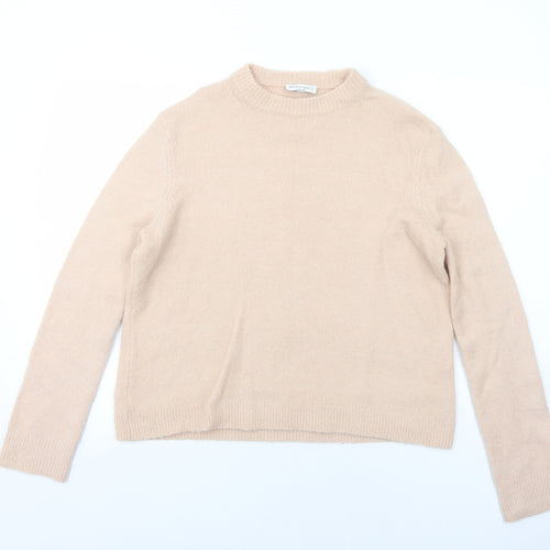 Warehouse Womens Pink Mock Neck Acrylic Pullover Jumper Size 12