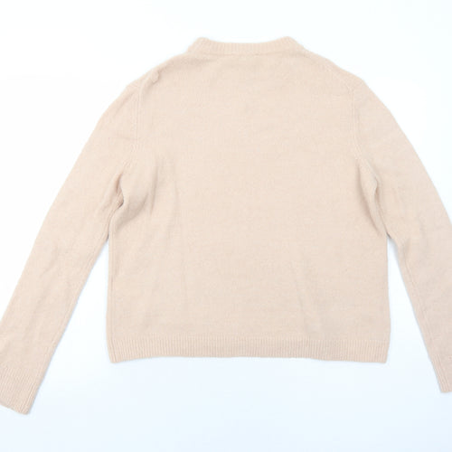 Warehouse Womens Pink Mock Neck Acrylic Pullover Jumper Size 12