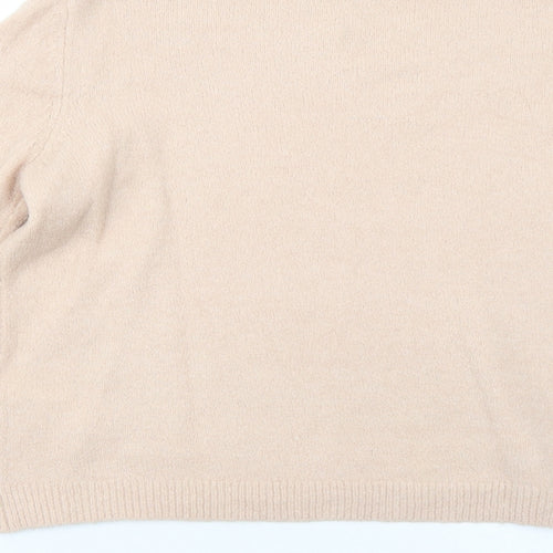 Warehouse Womens Pink Mock Neck Acrylic Pullover Jumper Size 12