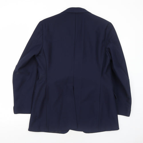 Crimplene Mens Blue Polyester Jacket Suit Jacket Size 42 Regular
