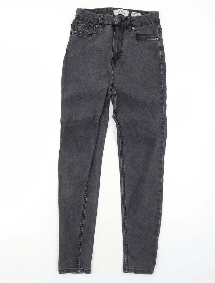 New Look Womens Black Cotton Skinny Jeans Size 10 Regular Zip