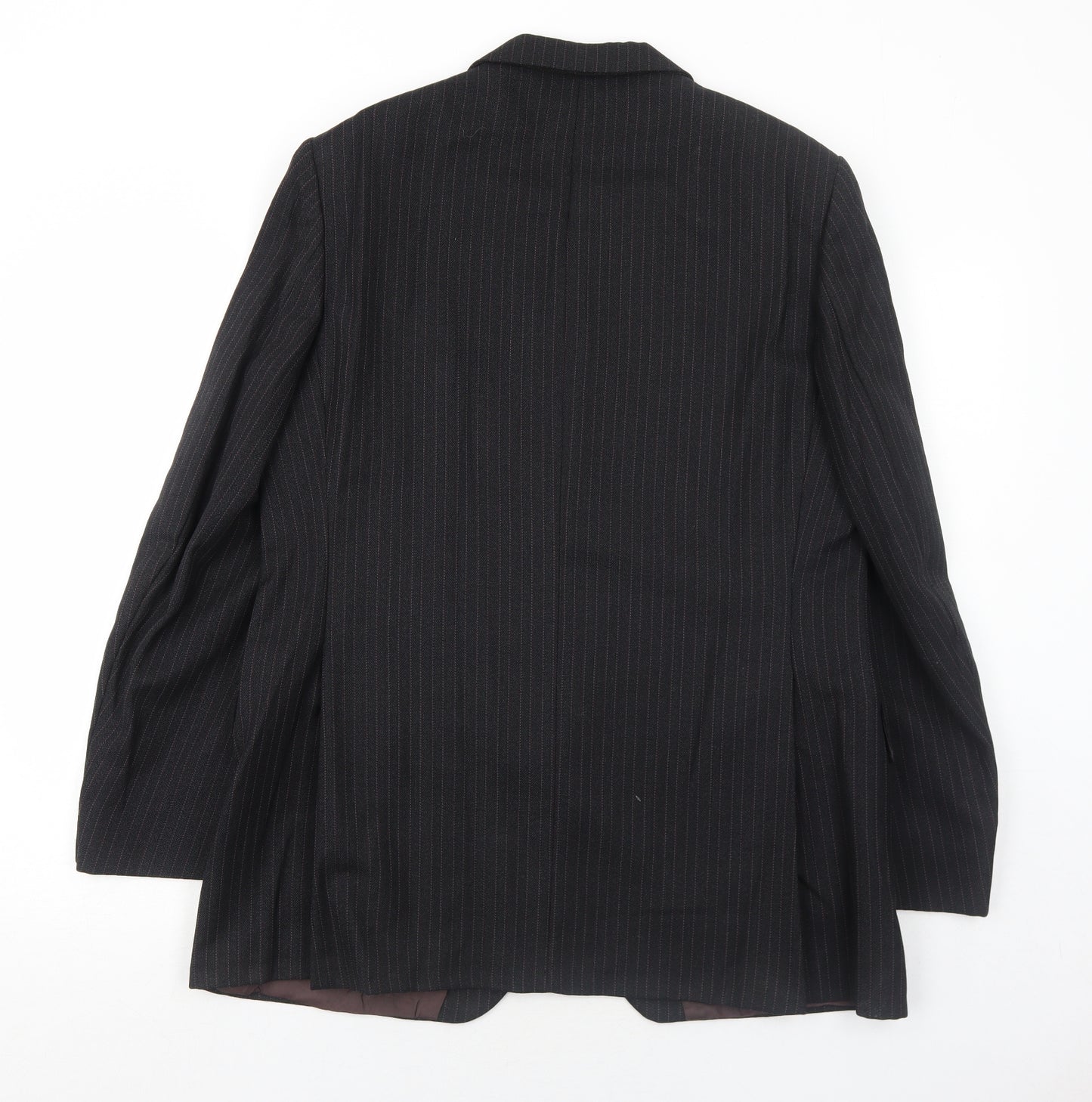 Maenson Mens Black Striped Polyester Jacket Suit Jacket Size 42 Regular