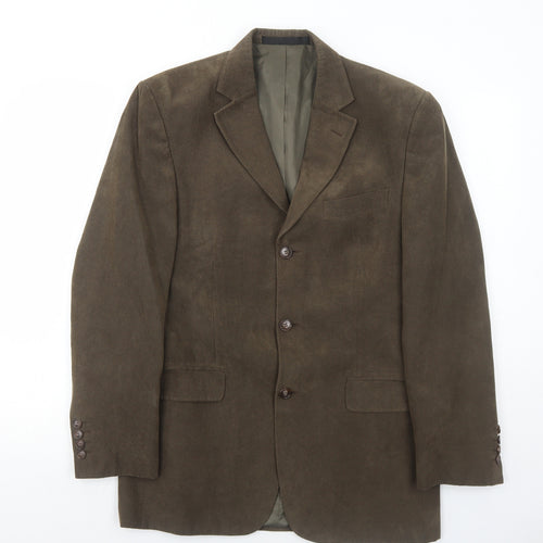 Marks and Spencer Mens Brown Polyester Jacket Blazer Size 36 Regular