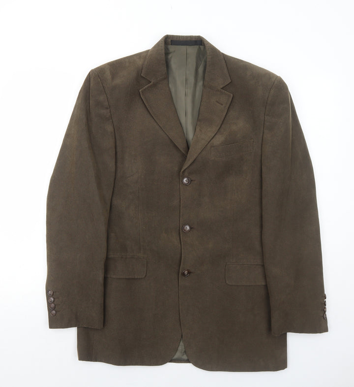 Marks and Spencer Mens Brown Polyester Jacket Blazer Size 36 Regular