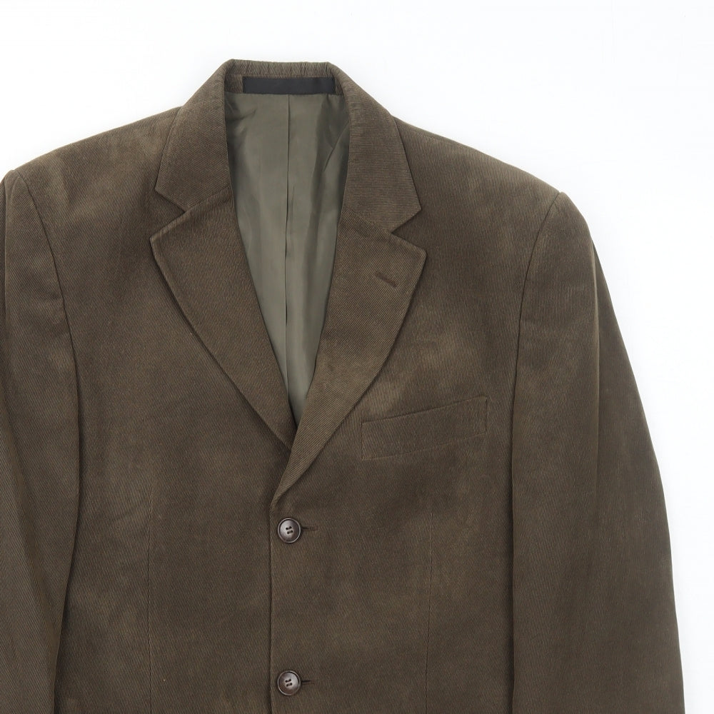 Marks and Spencer Mens Brown Polyester Jacket Blazer Size 36 Regular