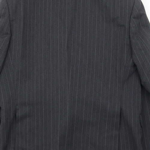 Marlowe Mens Grey Striped Polyester Jacket Suit Jacket Size 40 Regular