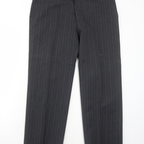 Marlowe Mens Grey Striped Polyester Dress Pants Trousers Size 34 in Regular Zip
