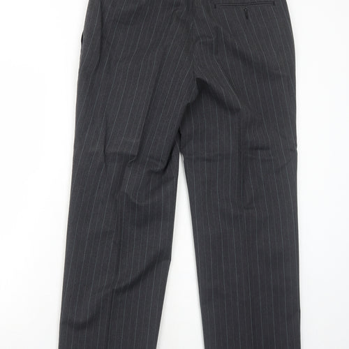 Marlowe Mens Grey Striped Polyester Dress Pants Trousers Size 34 in Regular Zip