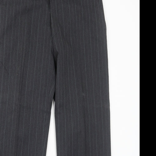 Marlowe Mens Grey Striped Polyester Dress Pants Trousers Size 34 in Regular Zip