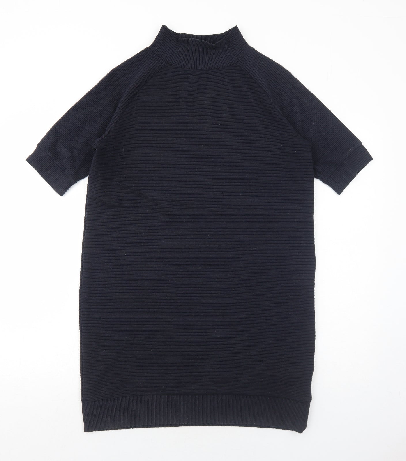 French Connection Womens Blue Polyester Jumper Dress Size 8 Mock Neck Pullover