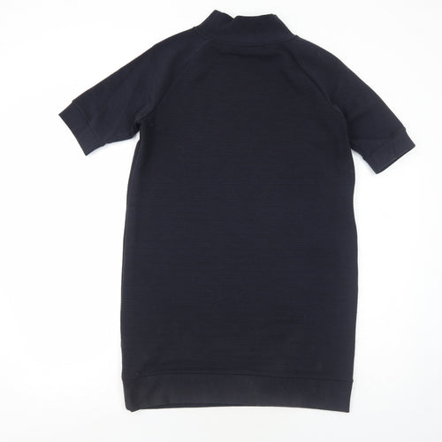 French Connection Womens Blue Polyester Jumper Dress Size 8 Mock Neck Pullover