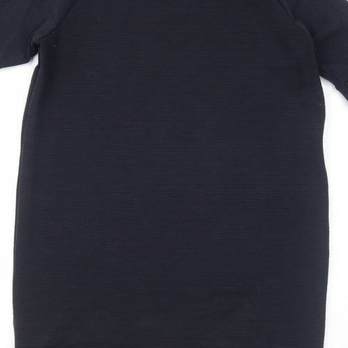 French Connection Womens Blue Polyester Jumper Dress Size 8 Mock Neck Pullover