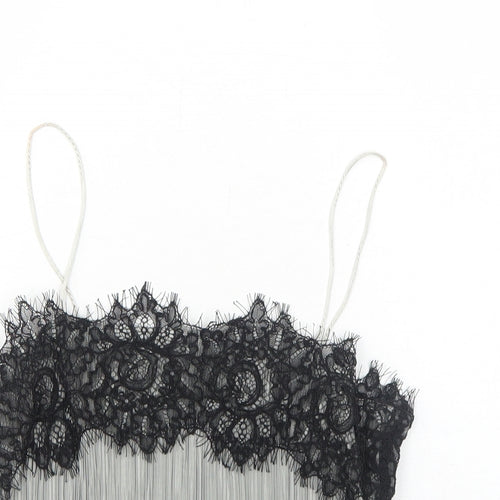 Pins & Needles Womens Grey Polyester Cropped Tank Size XS Square Neck - Lace Details