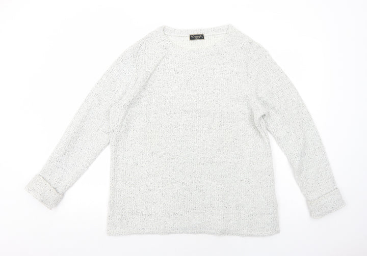 Originals Womens White Boat Neck Acrylic Pullover Jumper Size 14