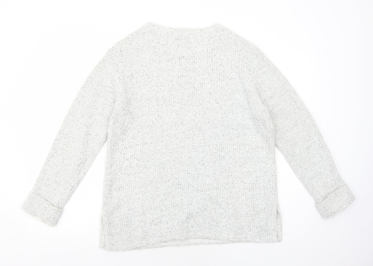 Originals Womens White Boat Neck Acrylic Pullover Jumper Size 14