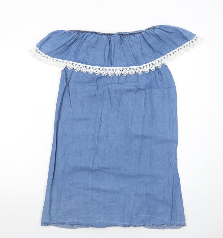 Cameo Rose Womens Blue Lyocell A-Line Size M Off the Shoulder Pullover
