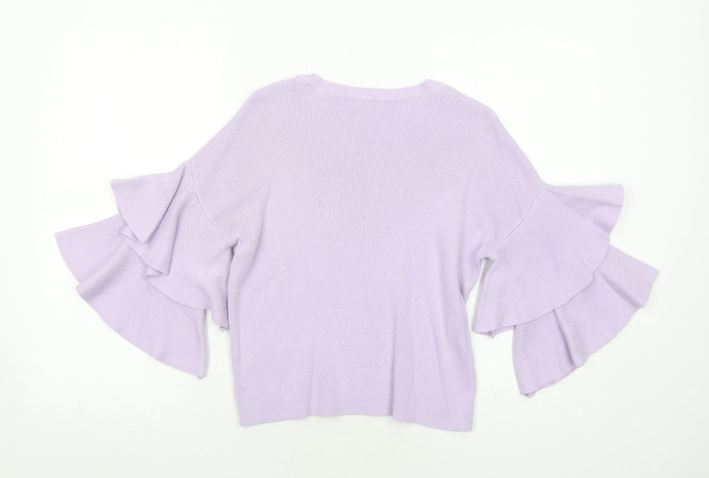 River Island Womens Purple Boat Neck Cotton Pullover Jumper Size 6