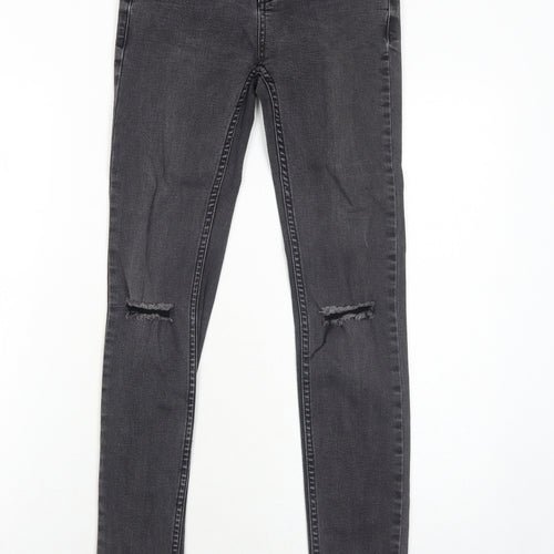 New Look Womens Black Cotton Skinny Jeans Size 8 Regular Zip