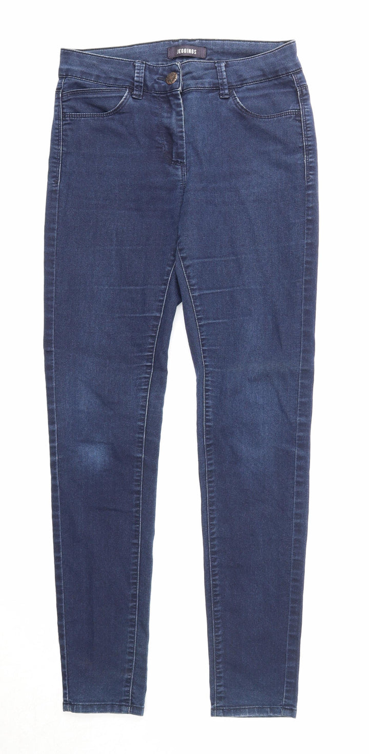 Marks and Spencer Womens Blue Cotton Jegging Jeans Size 8 Regular Zip