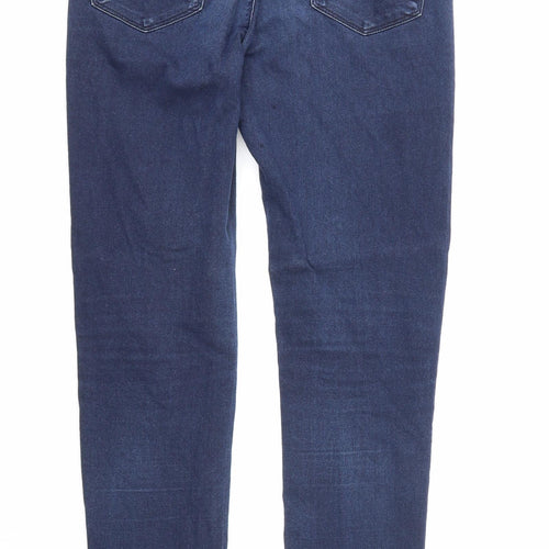Marks and Spencer Womens Blue Cotton Jegging Jeans Size 8 Regular Zip