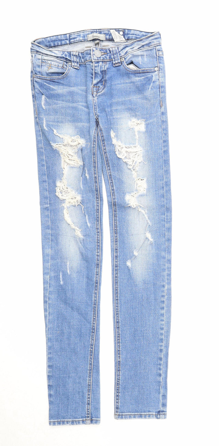 Best Mountain Womens Blue Cotton Straight Jeans Size 6 Regular Zip