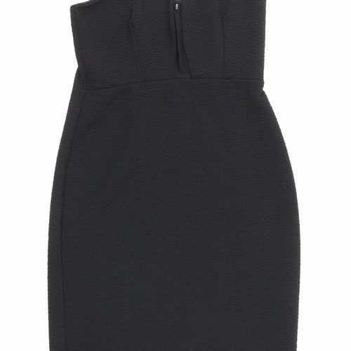New Look Womens Black Polyester Bodycon Size 10 V-Neck Pullover