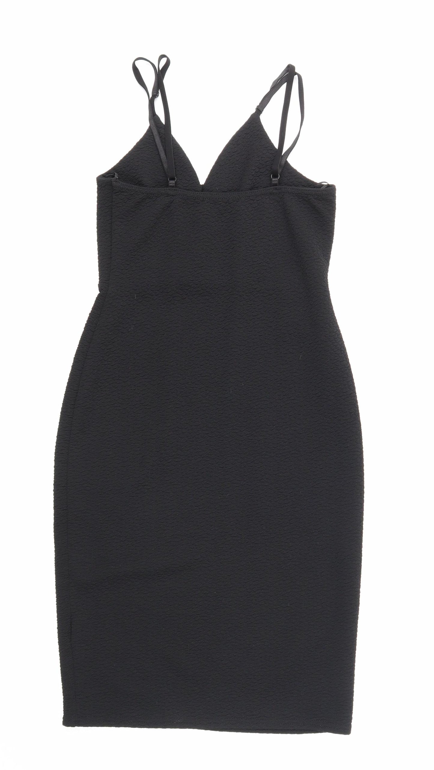 New Look Womens Black Polyester Bodycon Size 10 V-Neck Pullover